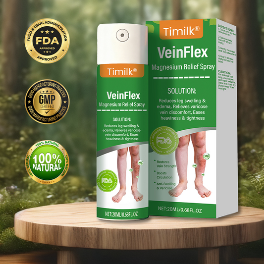 Spray VeinFlex Magnesium Relief 🔥 (soulagement cliniquement prouvé pour les jambes gonflées, la mauvaise circulation sanguine et les varices 🩺)
