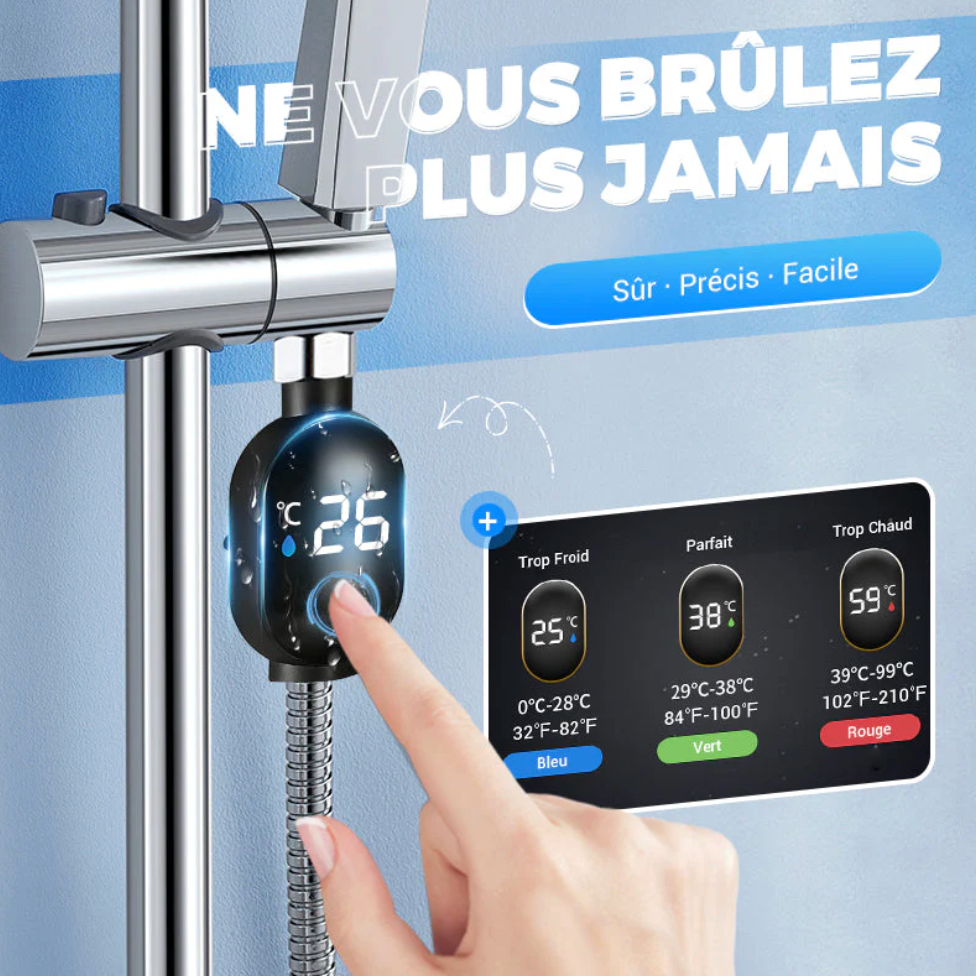 💧 Thermomètre de douche 🌡️ Fini les conjectures - Température instantanée ! 🚿